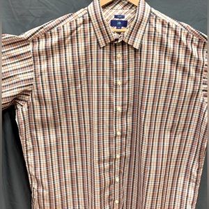 EGARA men’s 100% cotton striped long sleeve button down plaid dress shirt sz 3x